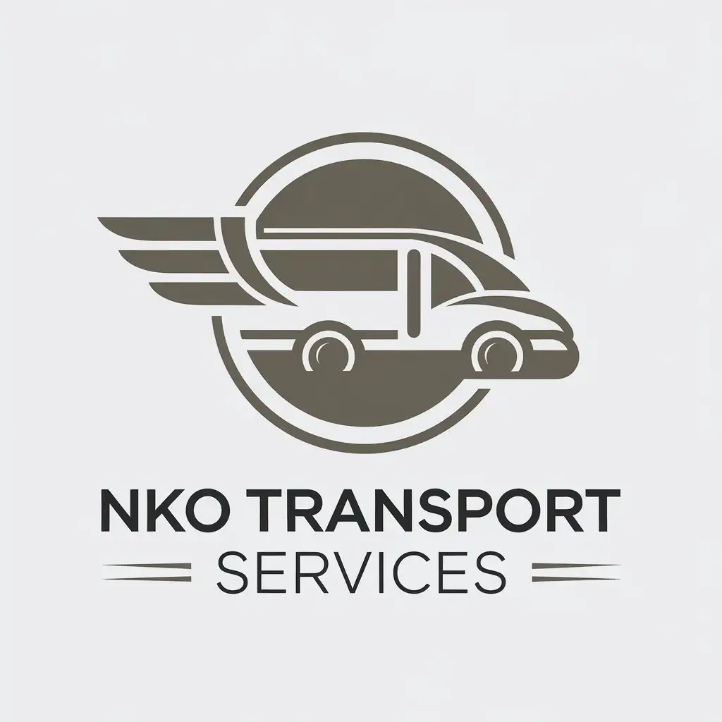 LOGO Design for NKO Transport Services Executive Shuttle in a Circle Minimalistic Style for Travel Industry