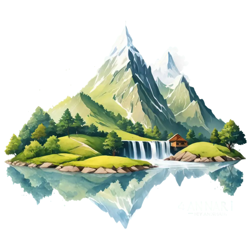 Cartoon-Mountain-with-River-and-Waterfall-PNG-Illustration-for-42nd-Anniversary-Celebration