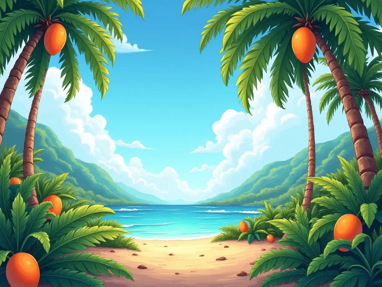 Breathtaking Cartoon Scene Sweet Mango Scent in the Air