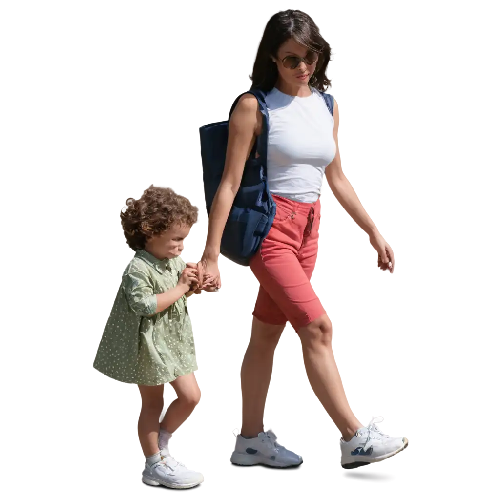 Mother-and-Kid-Walking-PNG-Image-for-Family-and-Lifestyle-Designs