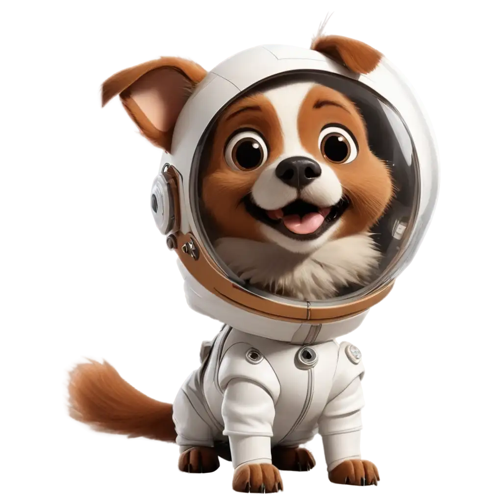 LPNG-Image-Usage-Scenariosoyal-Space-Dog-Cartoon-PNG-with-Space-Suit-and-Helmet-Brown-and-White-Male-Dog-Character