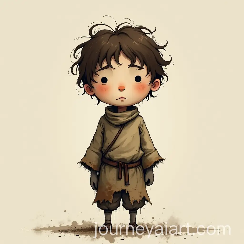 MinimalistAI-Image-Prompt-Expansion-Portrait-of-a-Poor-Medieval-Boy-with-Black-Dot-Eyes-and-Torn-Clothes