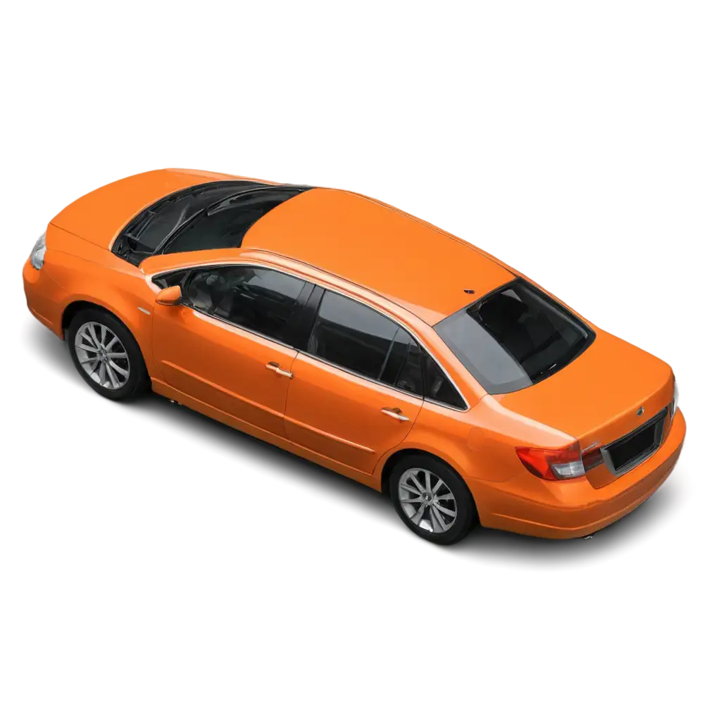 Top-View-Orange-Sedan-PNG-Image-HighQuality-Visualization-for-Versatile-Applications