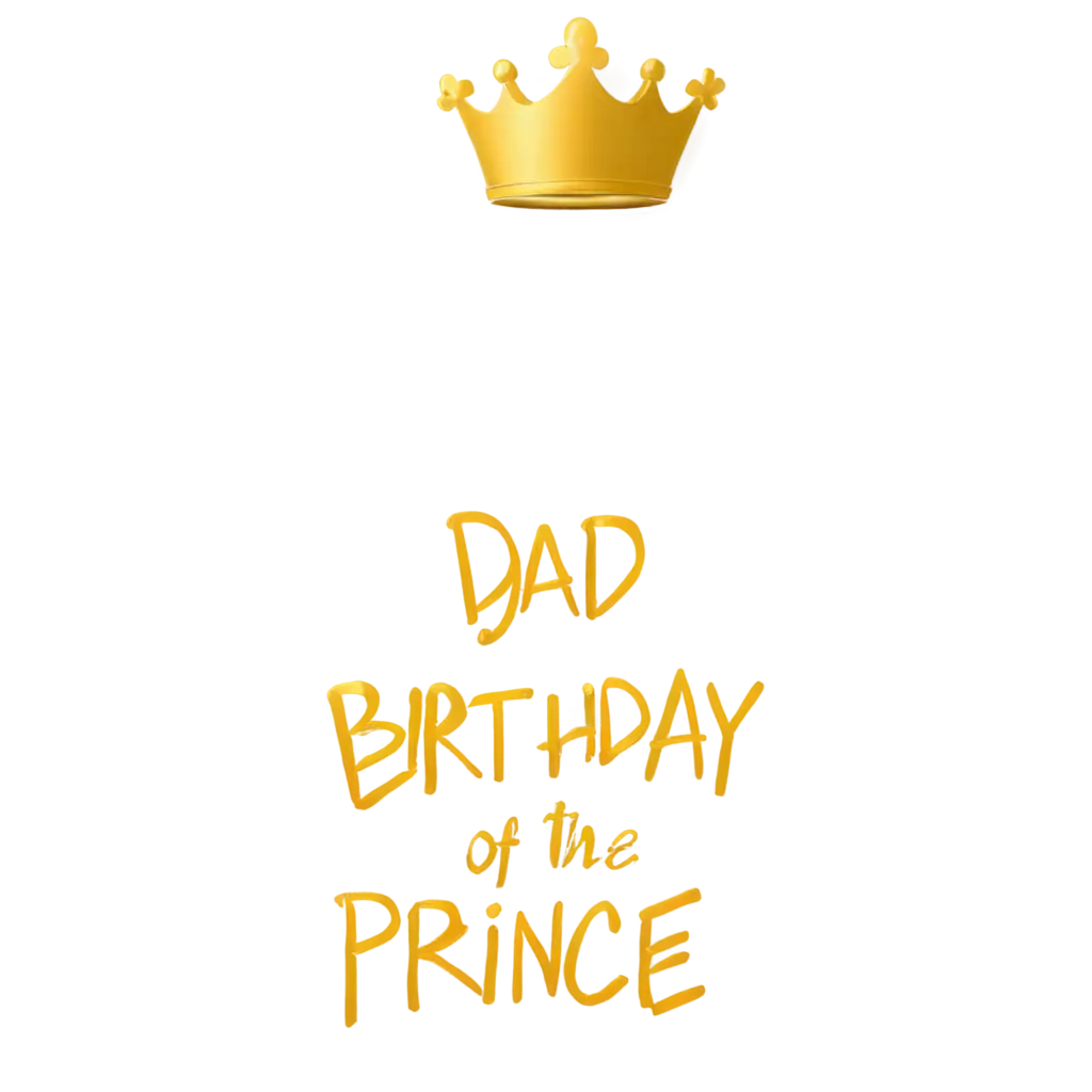 Dad-of-the-Birthday-Prince-TShirt-Design-PNG-Gold-Text-with-Decorative-Crown