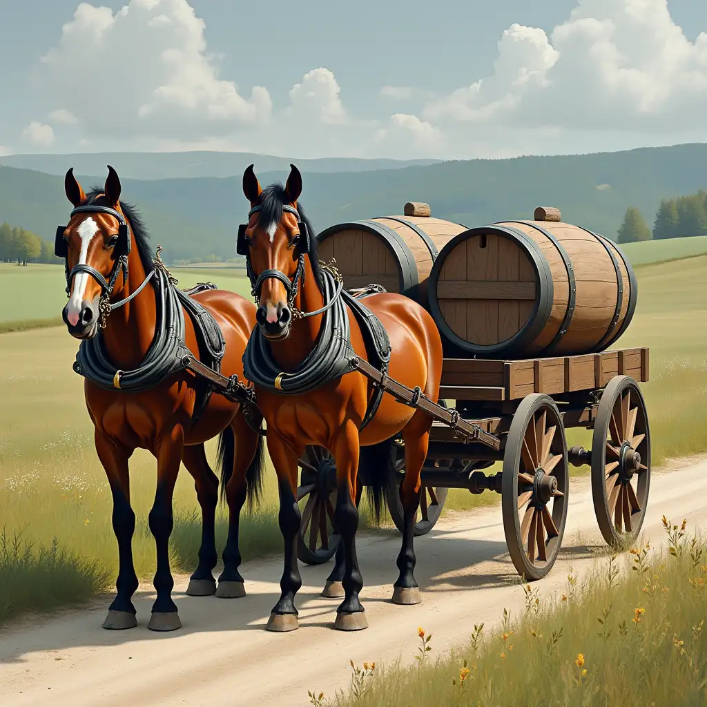 HorseDrawn-Cart-with-Wine-Casks-on-the-Back