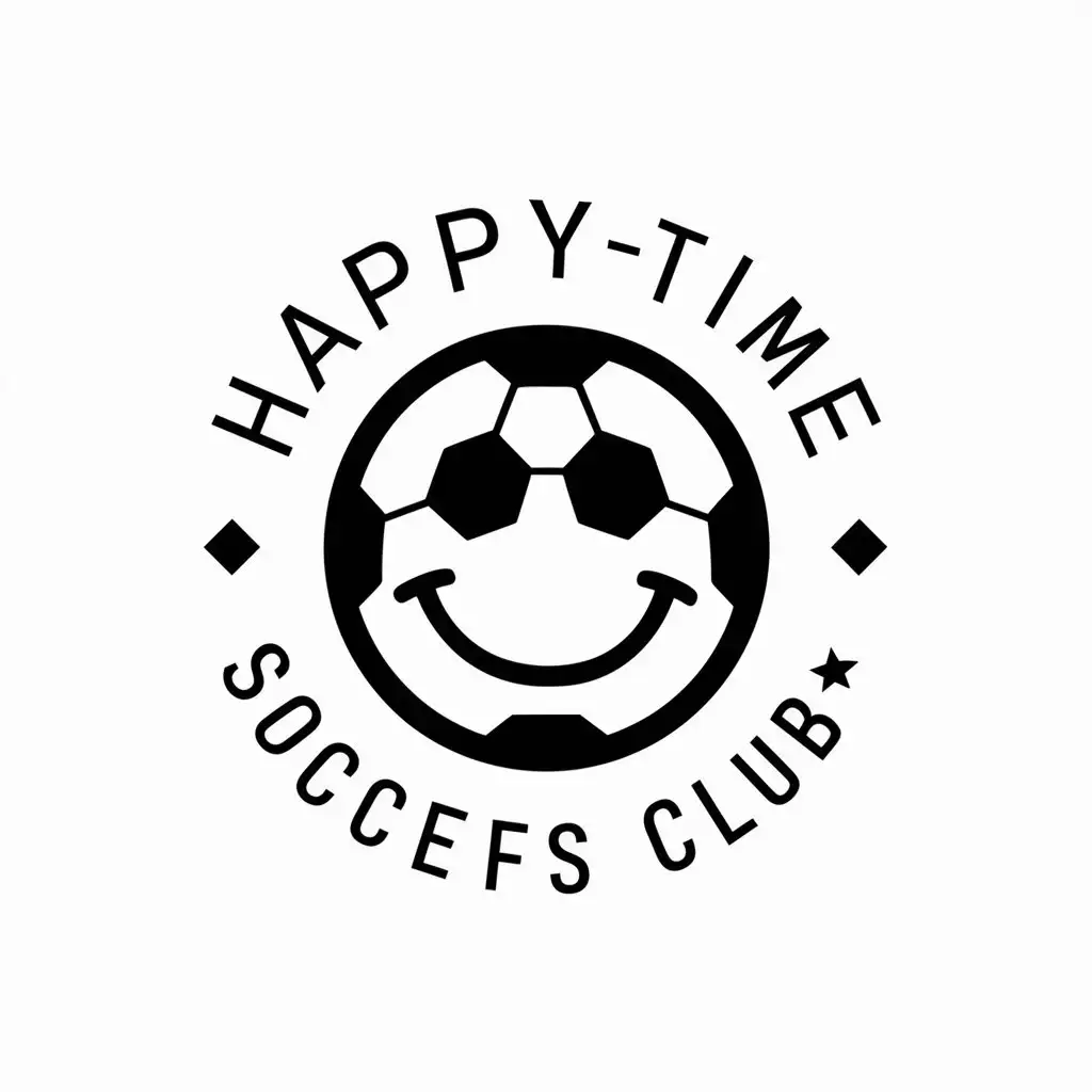 LOGO-Design-for-HappyTime-Smiling-Face-Soccer-Club-HT-in-Sports-Fitness-Industry