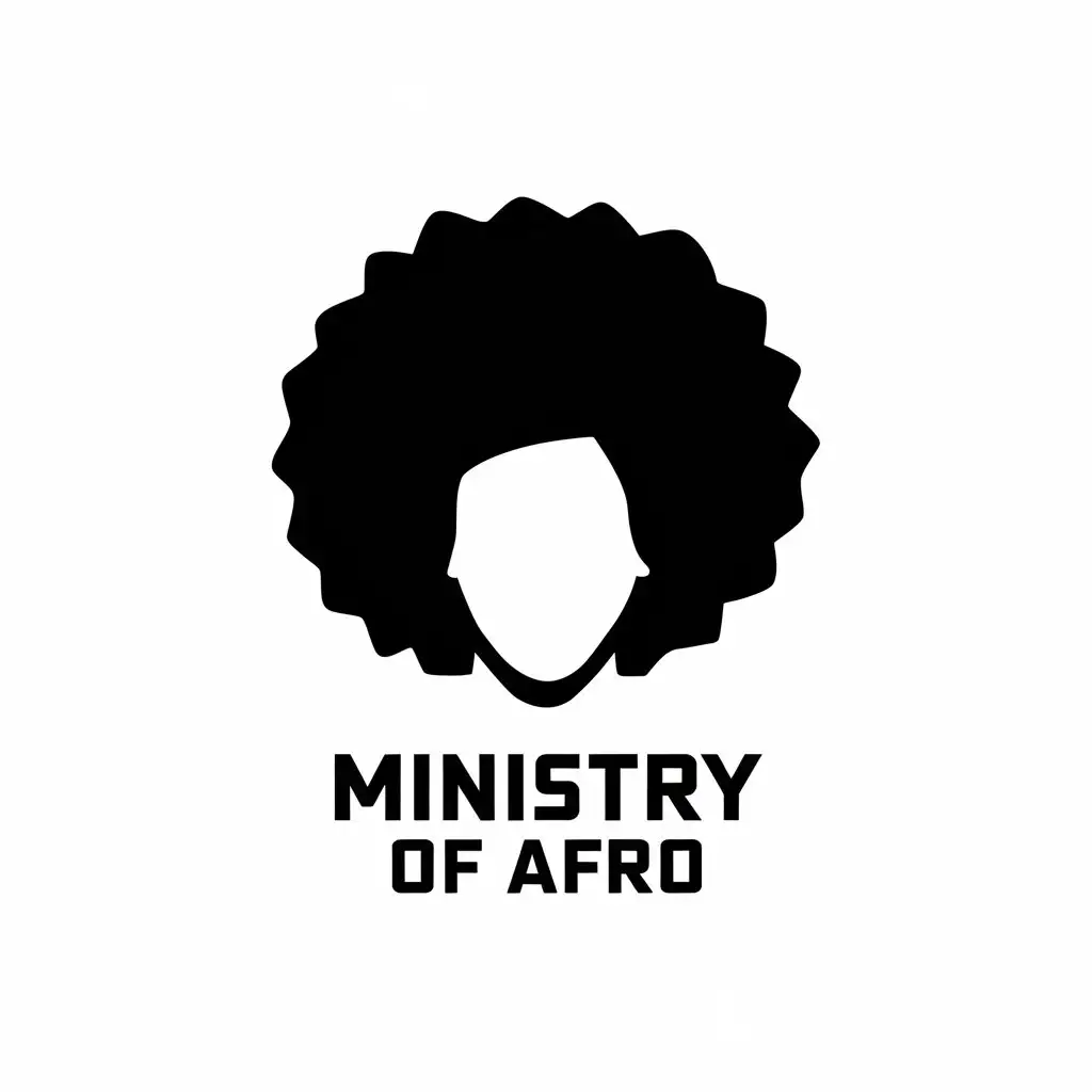 LOGO Design for Ministry of Afro Afro Head Symbol with Minimalist Style for Events Industry