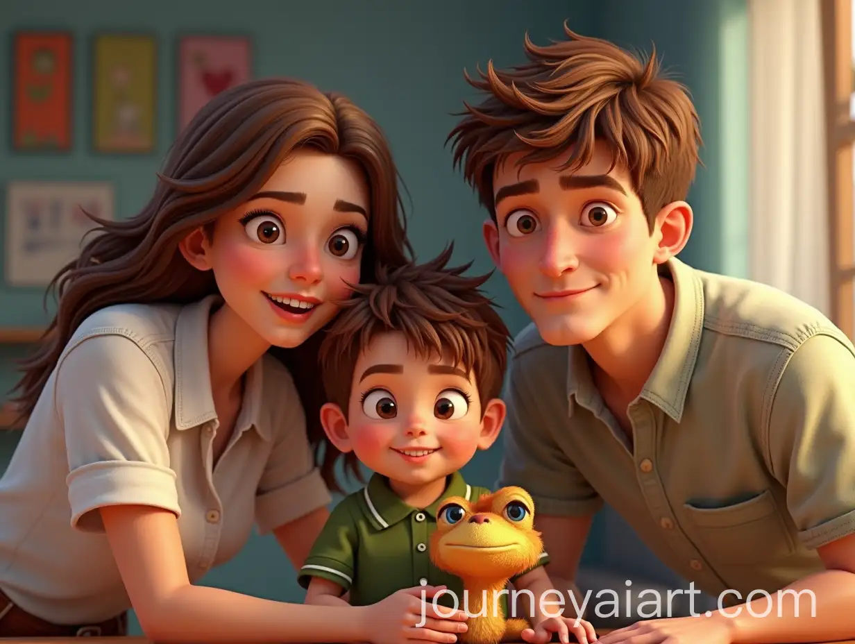 Family-Portrait-with-Ice-Age-Scrat-Toy-Pixar-Style