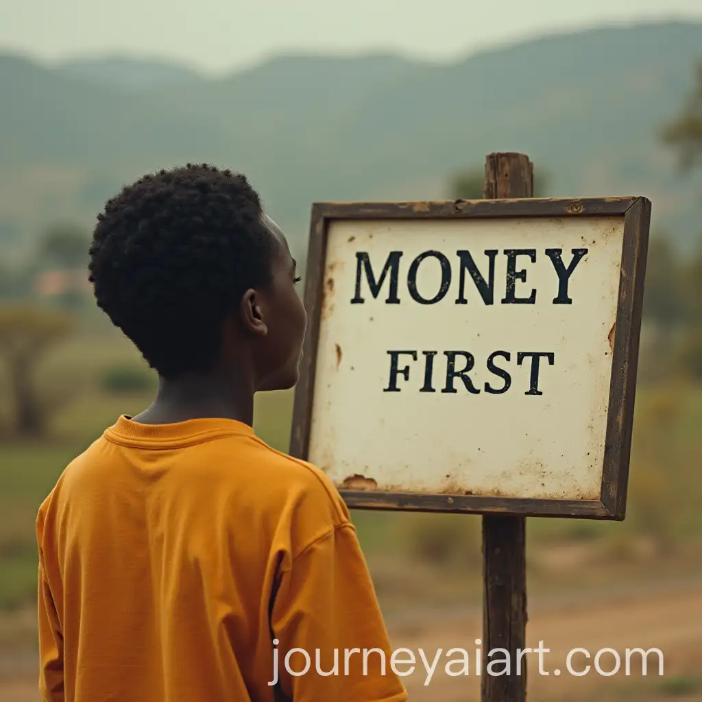 African-Boy-Contemplating-Money-First-Sign