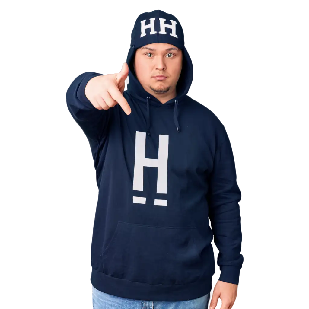 Handsome-Chubby-Man-in-Hoodie-and-Hat-with-Letter-H-PNG-Image-for-Versatile-Use