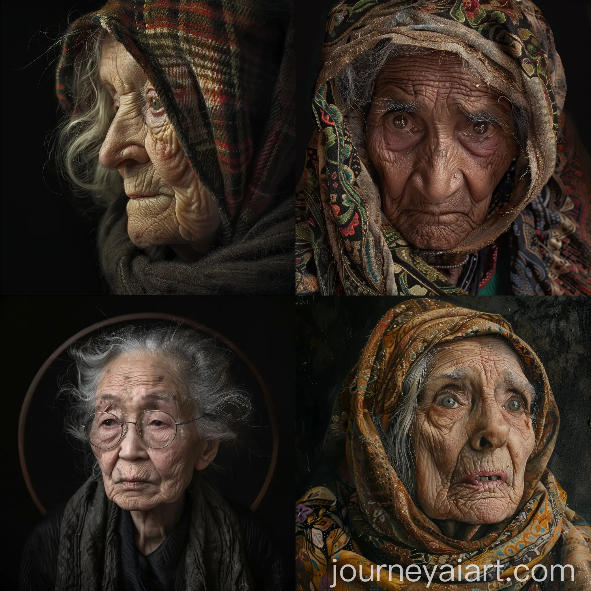 Elderly-Woman-of-200-Years-Portrait-in-Minimalist-Style