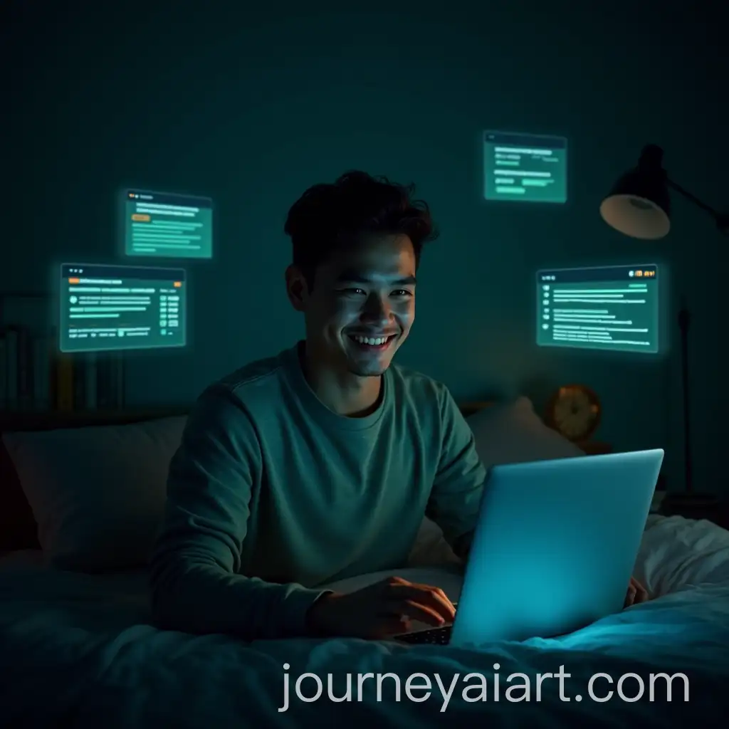 Young-Freelancer-Working-Late-at-Night-with-Digital-Interfaces
