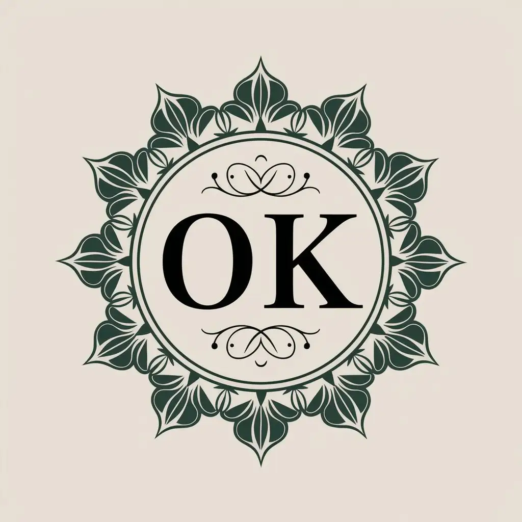 a vector logo design,with the text "OK", main symbol:ornament,Moderate,clear background