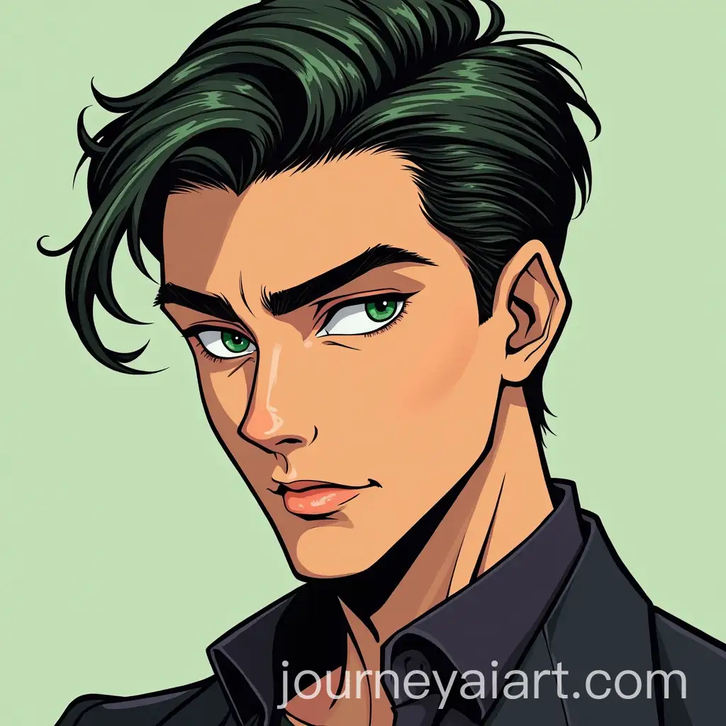 Realistic-Manhwa-Style-Male-Character-with-Slicked-Hair-and-Green-Eyes