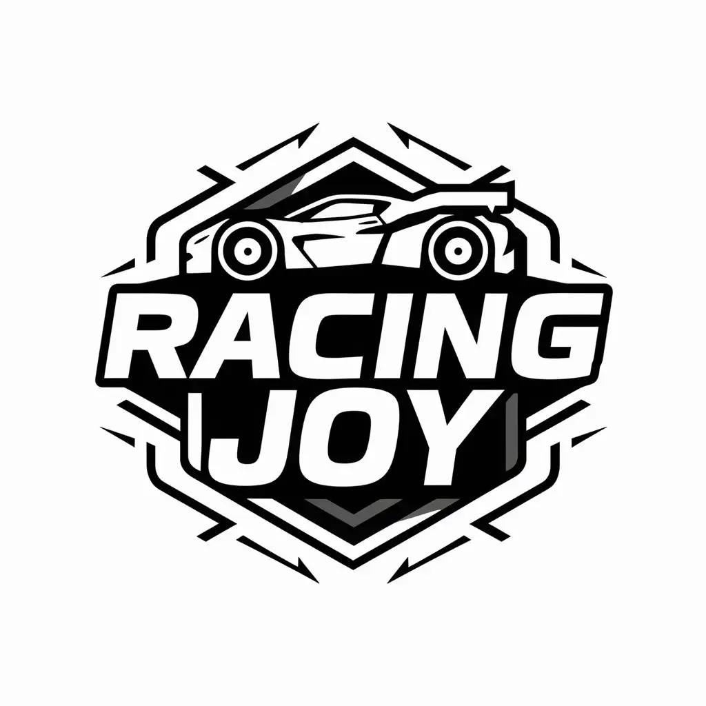 a vector logo design,with the text "RACING JOY", main symbol:racing esports,complex,be used in Automotive industry,clear background