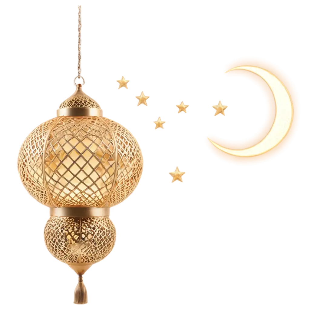 Gold-Crescent-Moon-Ornate-Arabic-Lantern-PNG-Intricate-Ramadan-Decoration-with-Warm-Lighting-and-Islamic-Patterns