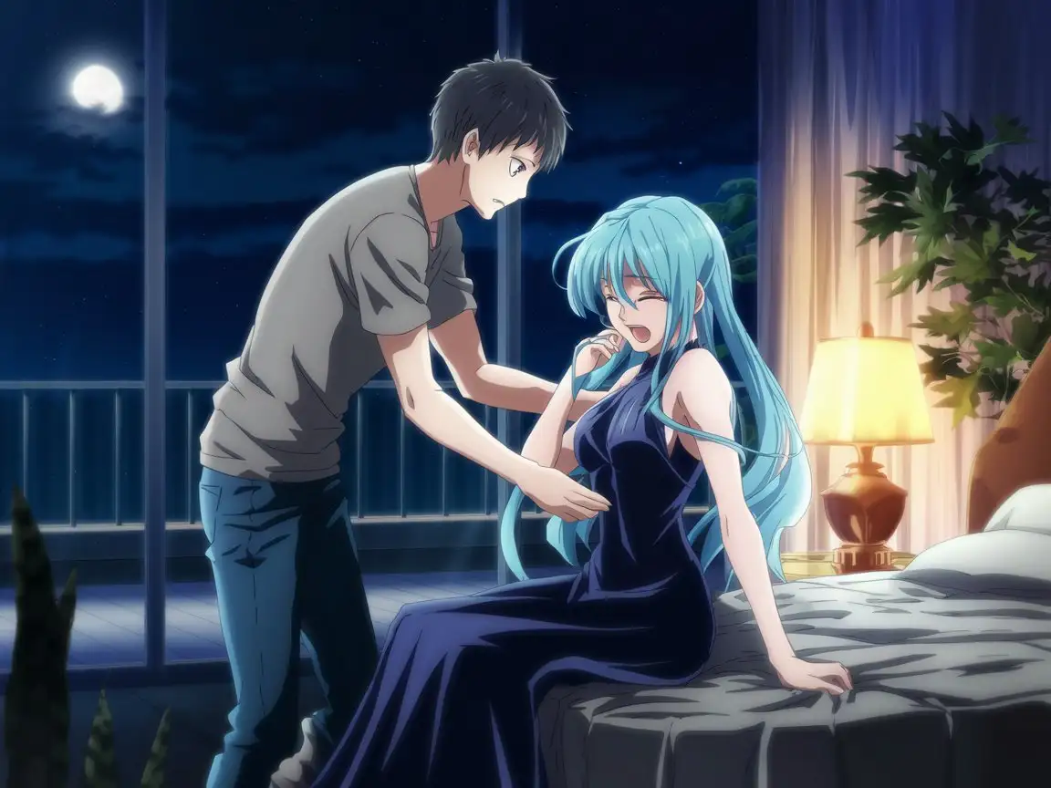 Intimate-Moment-in-a-Luxurious-Bedroom-Kaito-Helping-Drunk-Yatagi