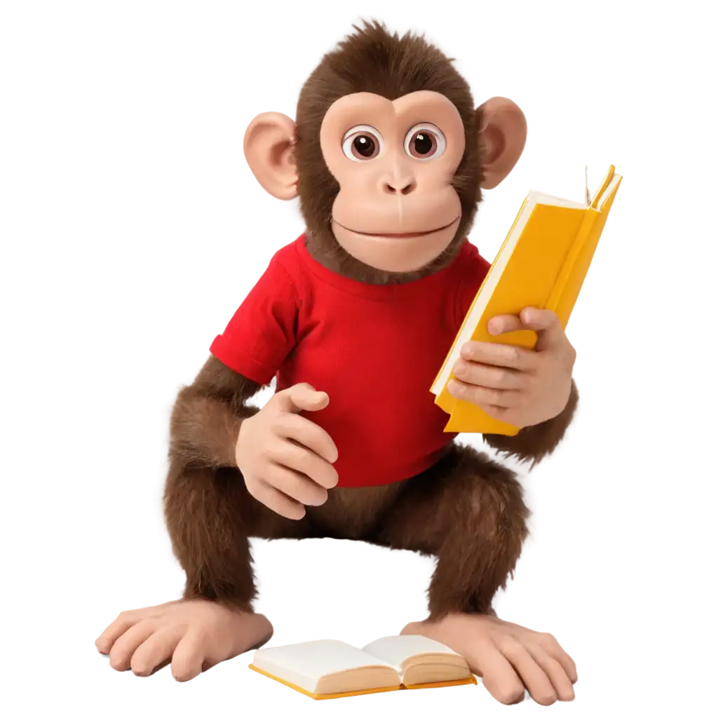 Creative-Monkey-with-Book-PNG-Image-Explore-Artistic-Illustration-Concepts