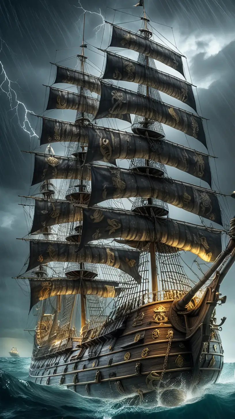 Spanish Galleon Discovery Underwater Treasure with Dramatic Lighting