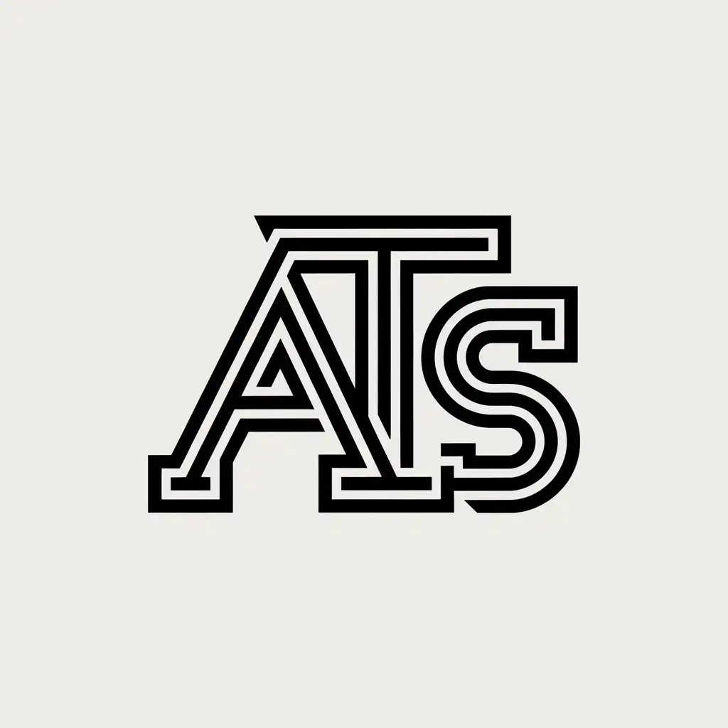 LOGO Design for ATS Modern Alphabet Symbol for Internet Industry with Clear Background