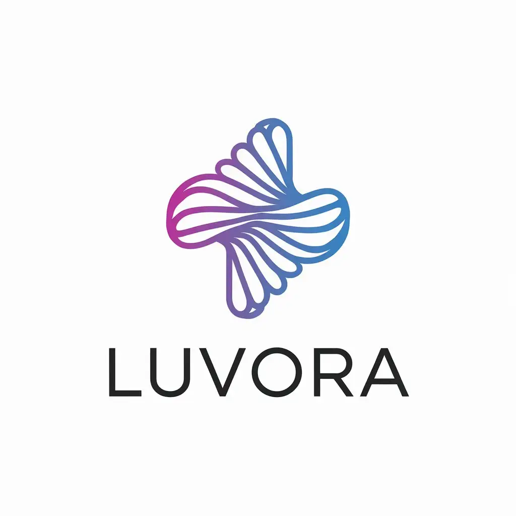 LOGO Design for LUVORA Minimalist Aurora Symbol for Internet Industry with Clear Background