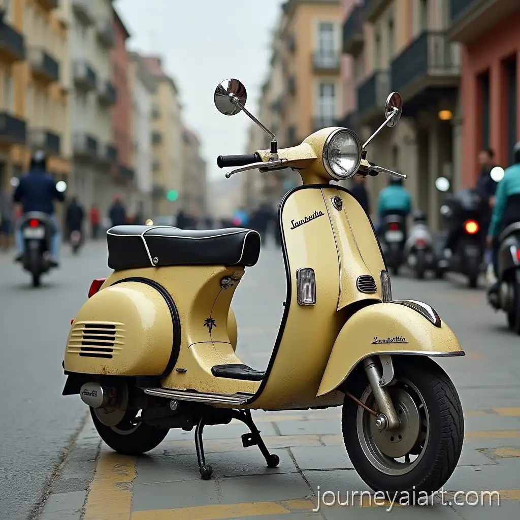 Classic-Lambretta-Scooter-in-Retro-Urban-Setting