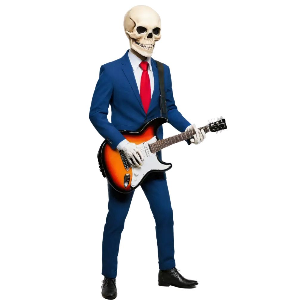 Skull-in-Suit-and-Tie-Playing-Guitar-PNG-Image-Creative-Artwork-for-Online-Engagement