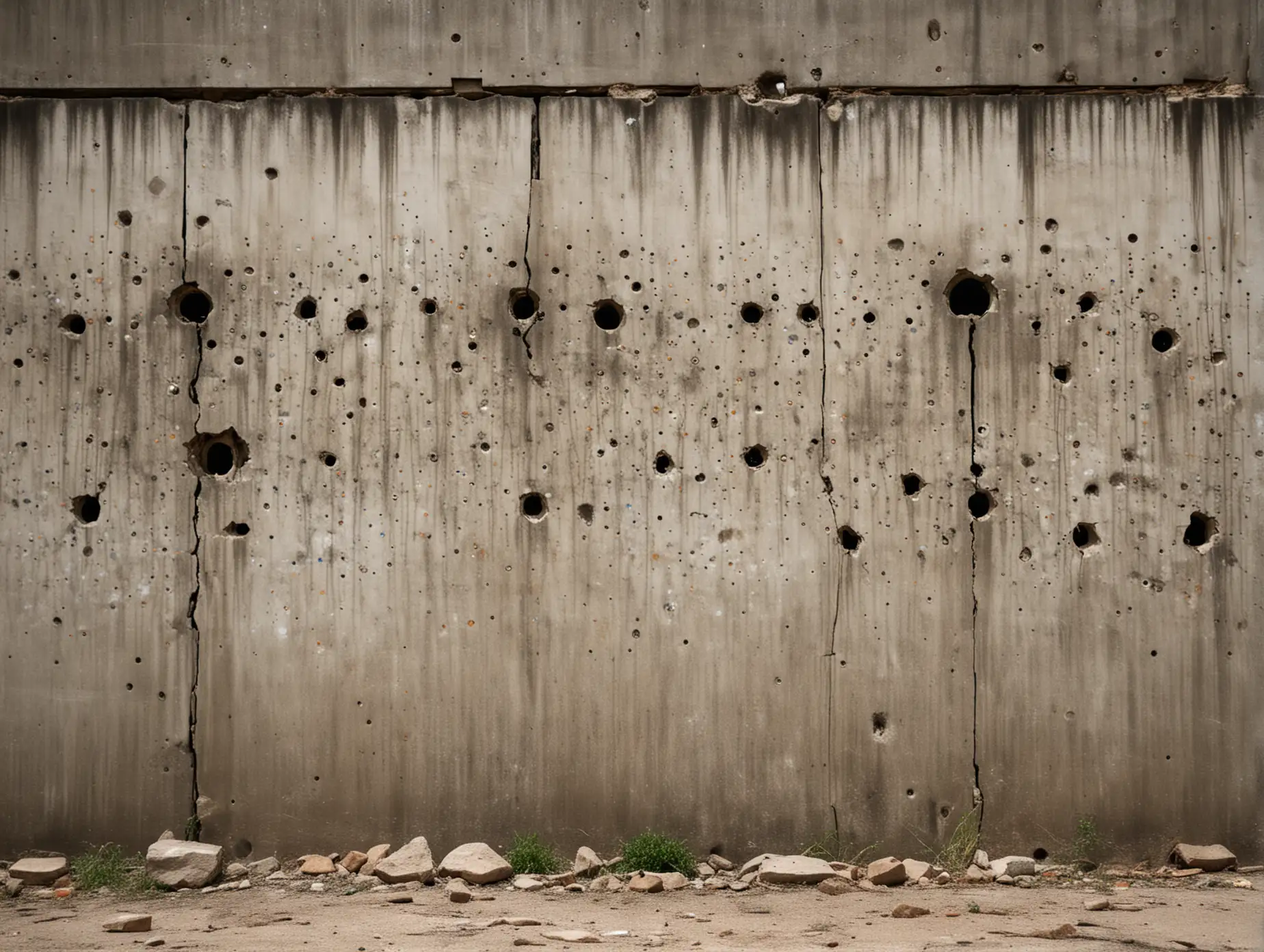 WarTorn Concrete Wall with Bullet Holes and Bomb Craters