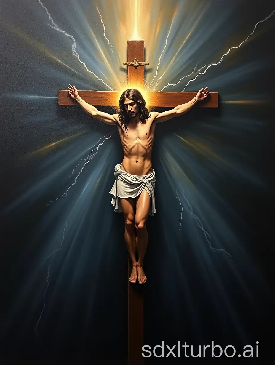 Jesus-Christ-Crucifixion-in-ECCE-Homo-Style-Acrylic-Painting