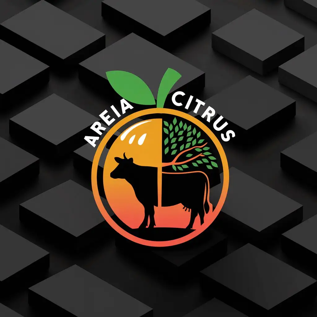 LOGO Design For AreiaCitrus Citriculture Emblem on Dark 3D Background