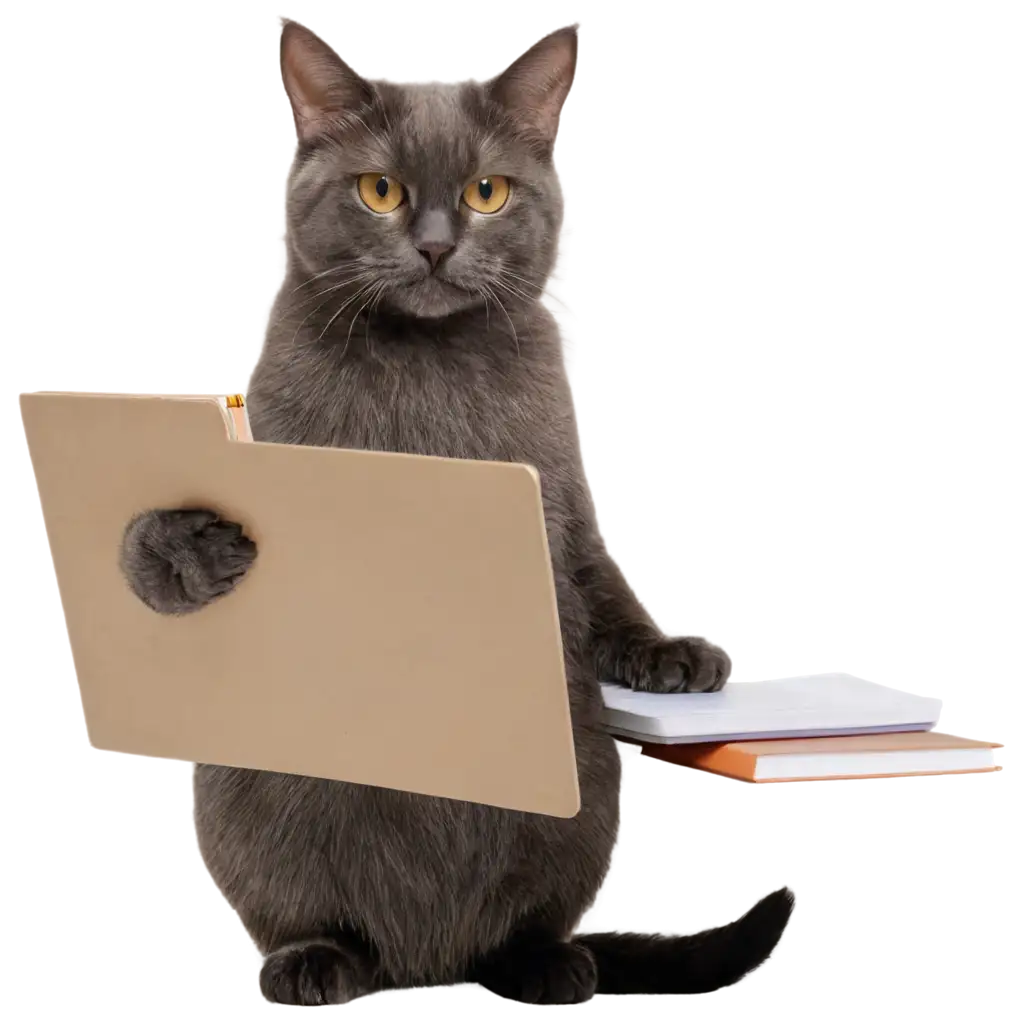 Cat-with-Notebook-PNG-A-Creative-and-Versatile-Image-for-Every-Occasion