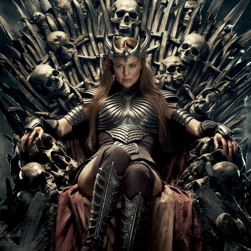 Charlize-Theron-as-Sauron-on-Throne-of-Skulls-and-Bones-in-Cinematic-Style