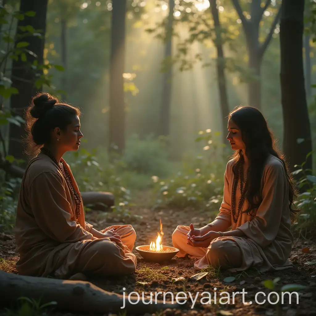 Mystical-Healing-Ritual-with-Sage-Parashara-and-Young-Woman-in-Tranquil-Forest