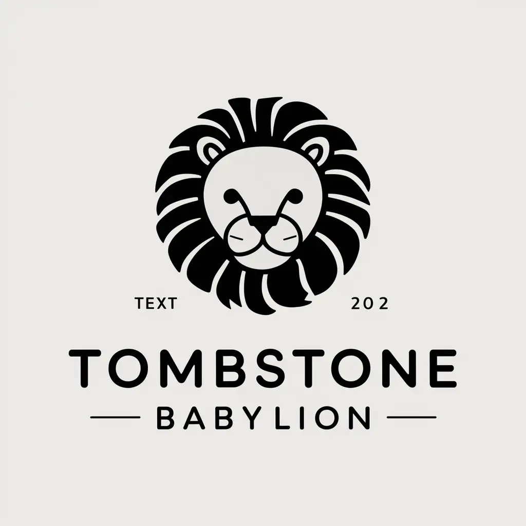 a vector logo design,with the text "Tombstone Babylion", main symbol:lion,Moderate,be used in Home Family industry,clear background