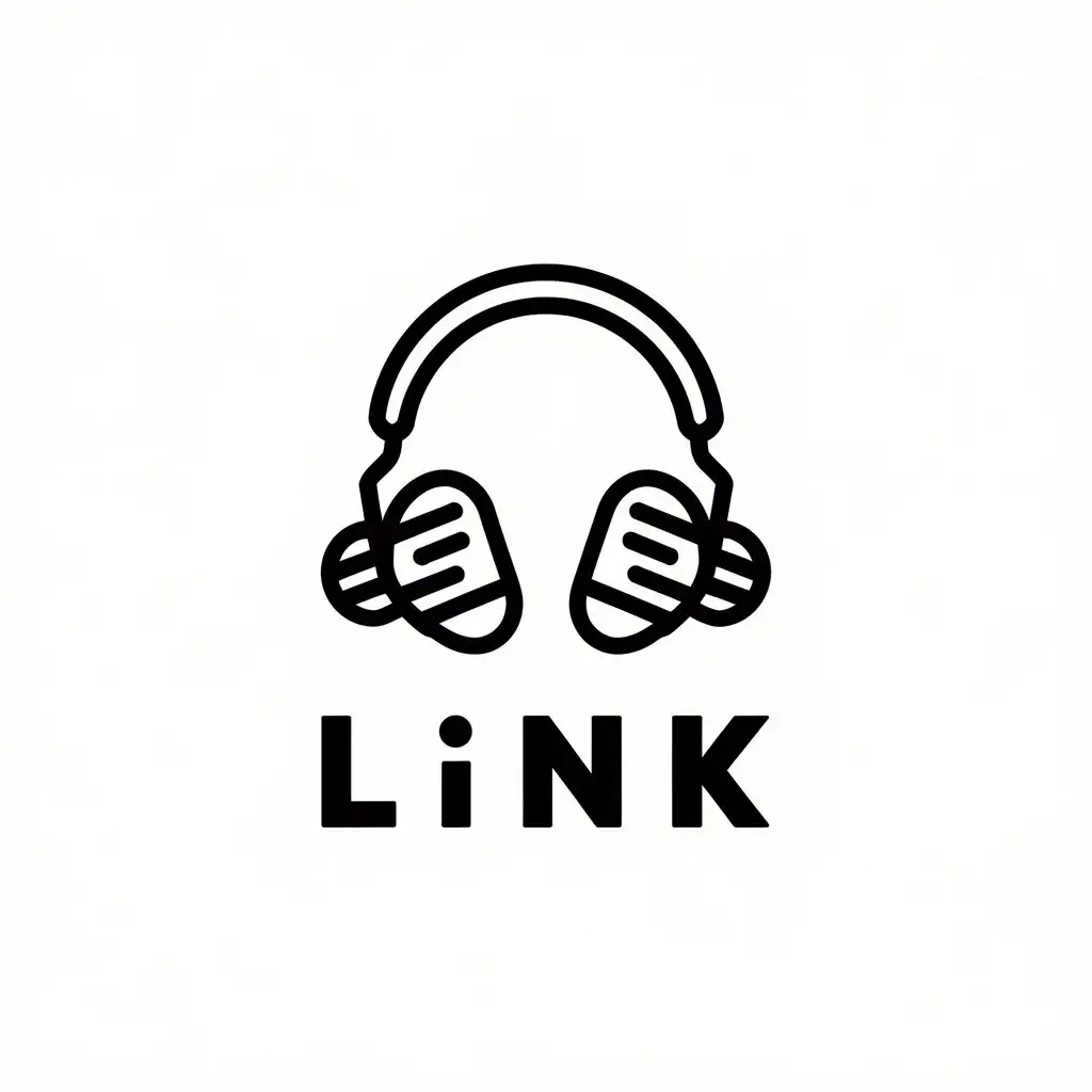 LOGO-Design-For-Link-Minimalistic-Bluetooth-Headset-Symbol-for-Internet-Industry