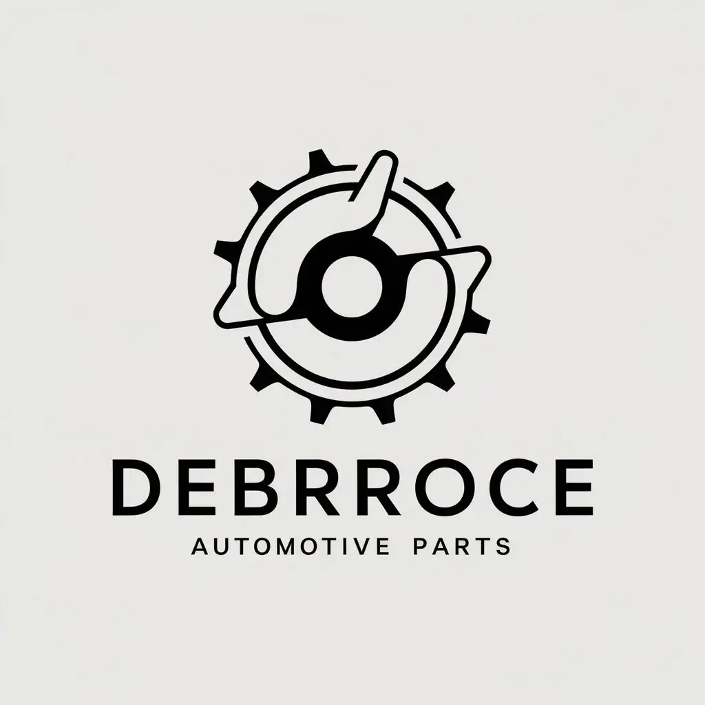 a vector logo design,with the text "Debrroce", main symbol:automotive parts,Minimalistic,clear background