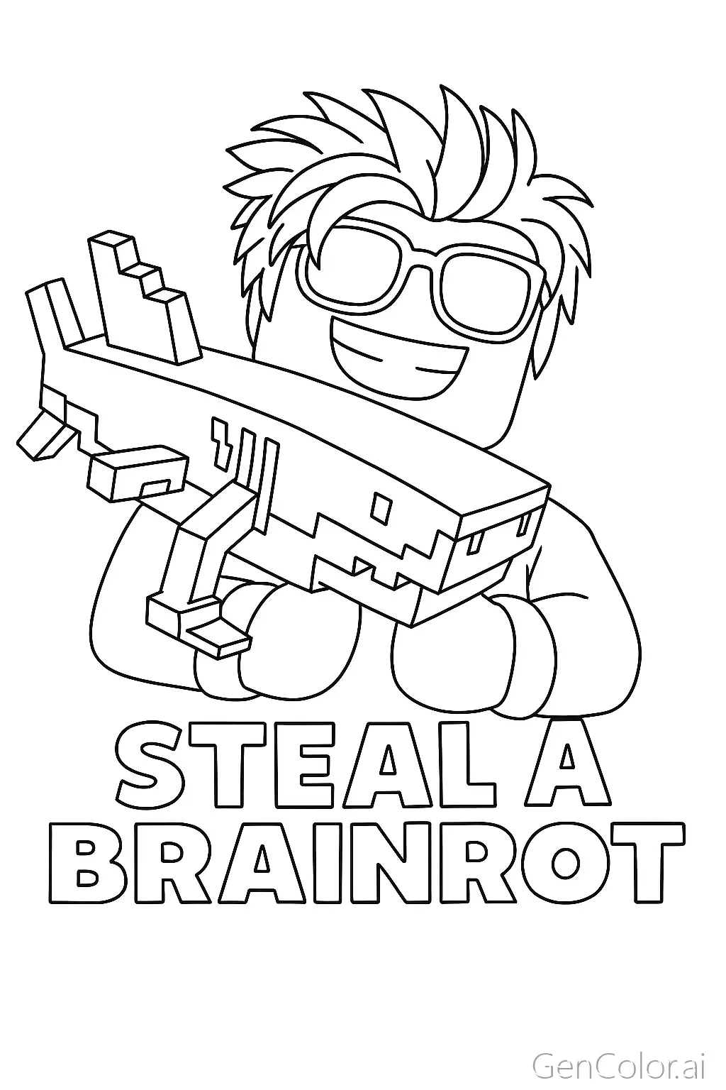 Free Steal A Brainrot Coloring Pages Generator 38 Steal A Brainrot 