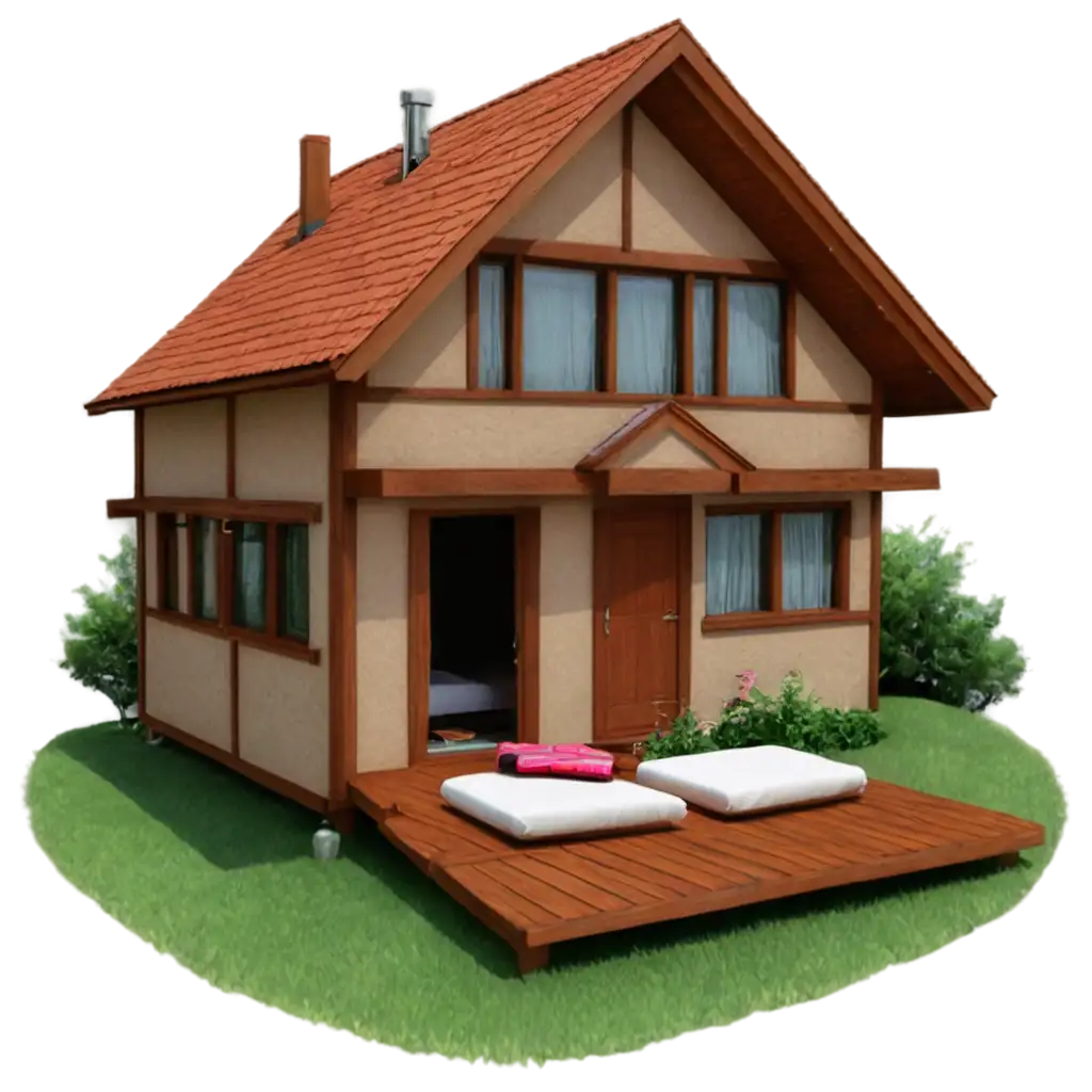 Comfortable-House-Drawing-PNG-Relaxing-Scene-of-Sleeping-in-Comfort