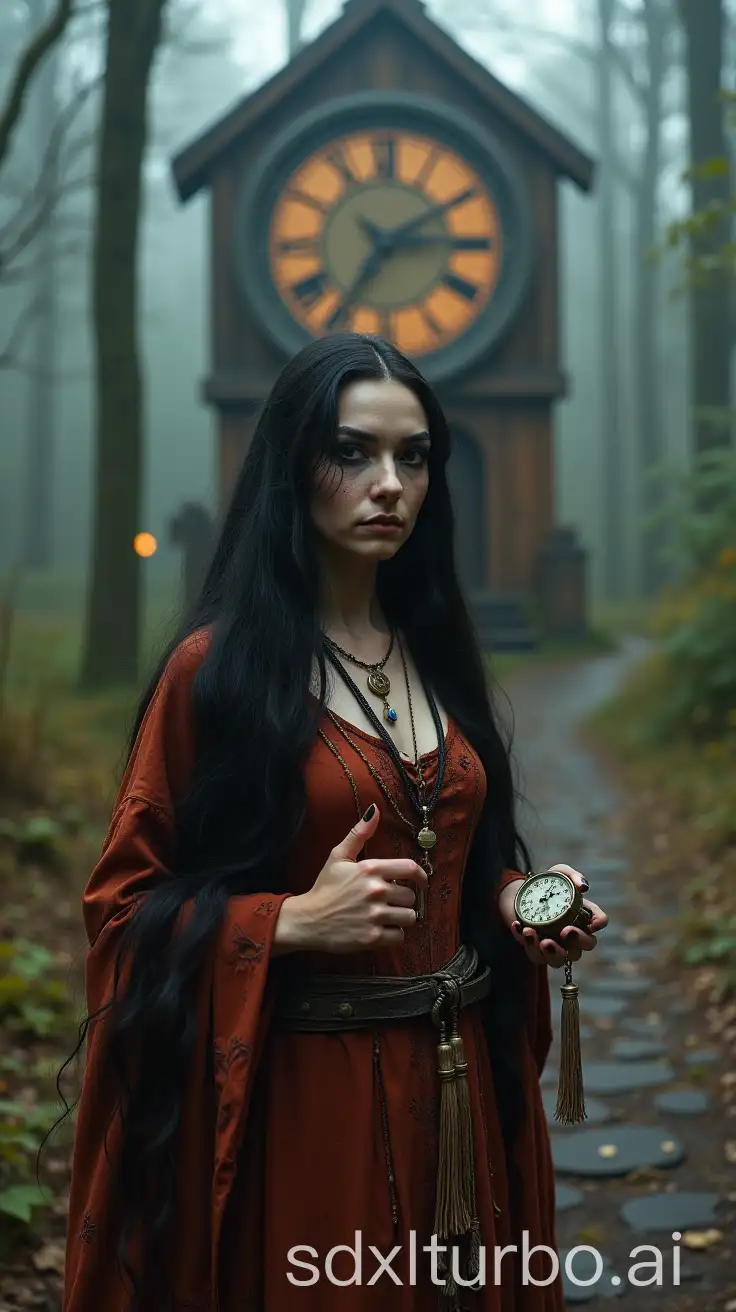 Mystical-Forest-Witch-with-Antique-Watches