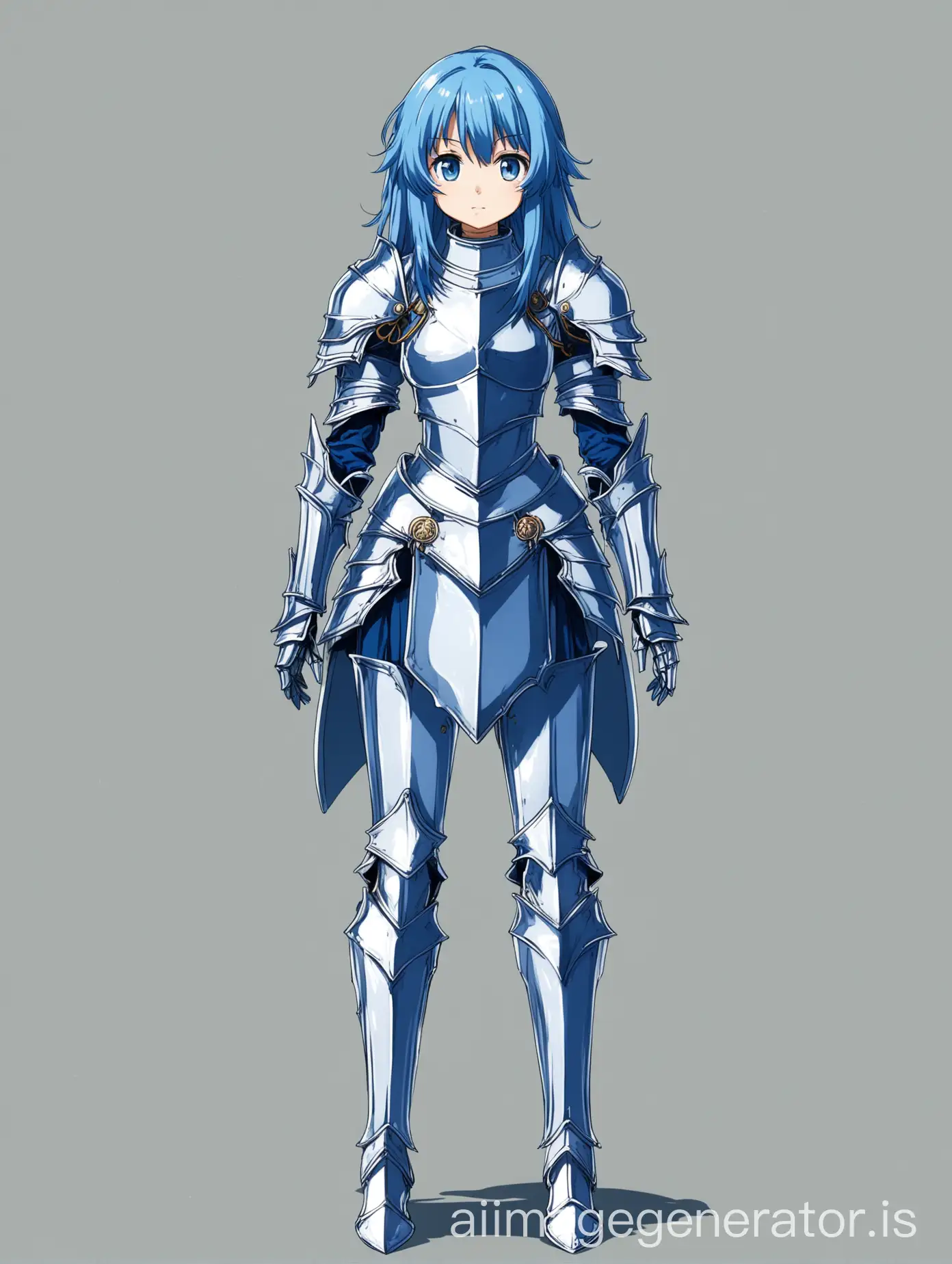 BlueHaired-Anime-Knight-Girl-in-Light-Armor