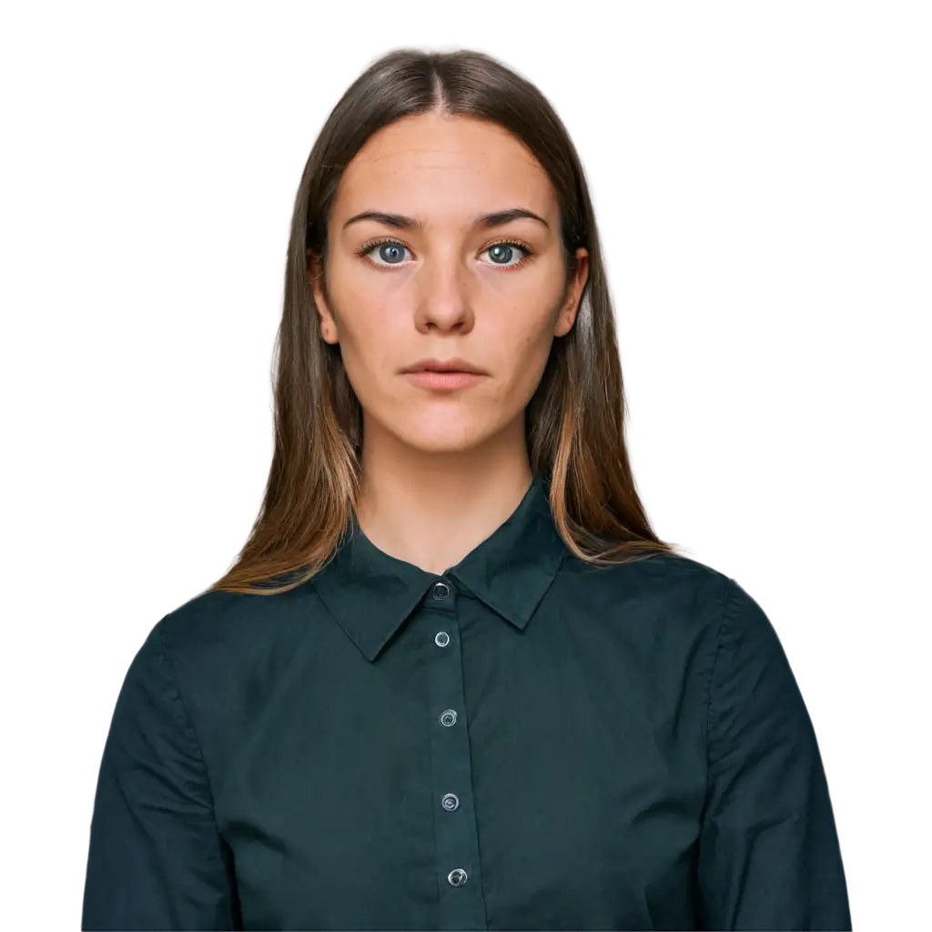 Realistic-American-Woman-PNG-Image-with-Detailed-Features-and-Dark-Collared-Shirt