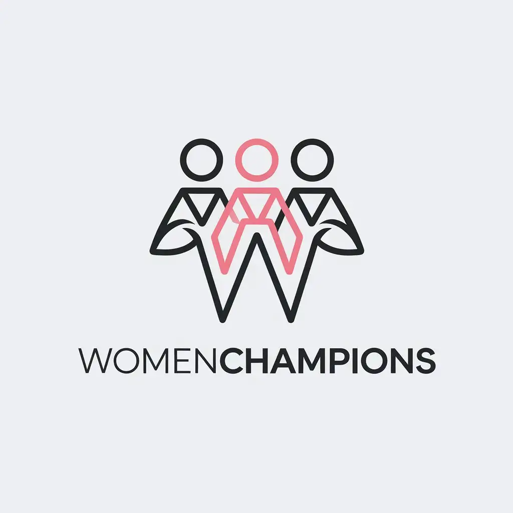 LOGO Design for WomenChampions Minimalistic Vector Logo Featuring Coaching Women Unity