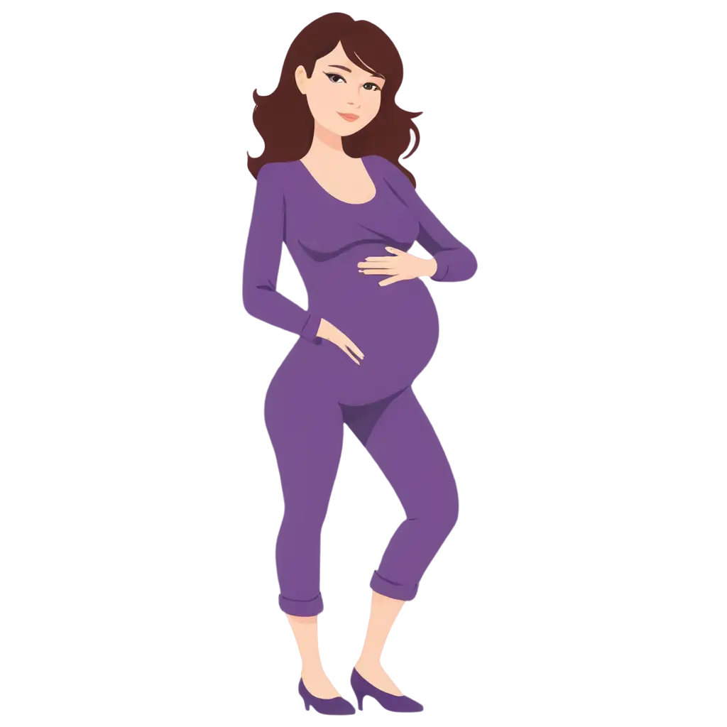 PNG-Cartoon-of-Pregnant-Woman-2D-Purple-Slideshow-Style