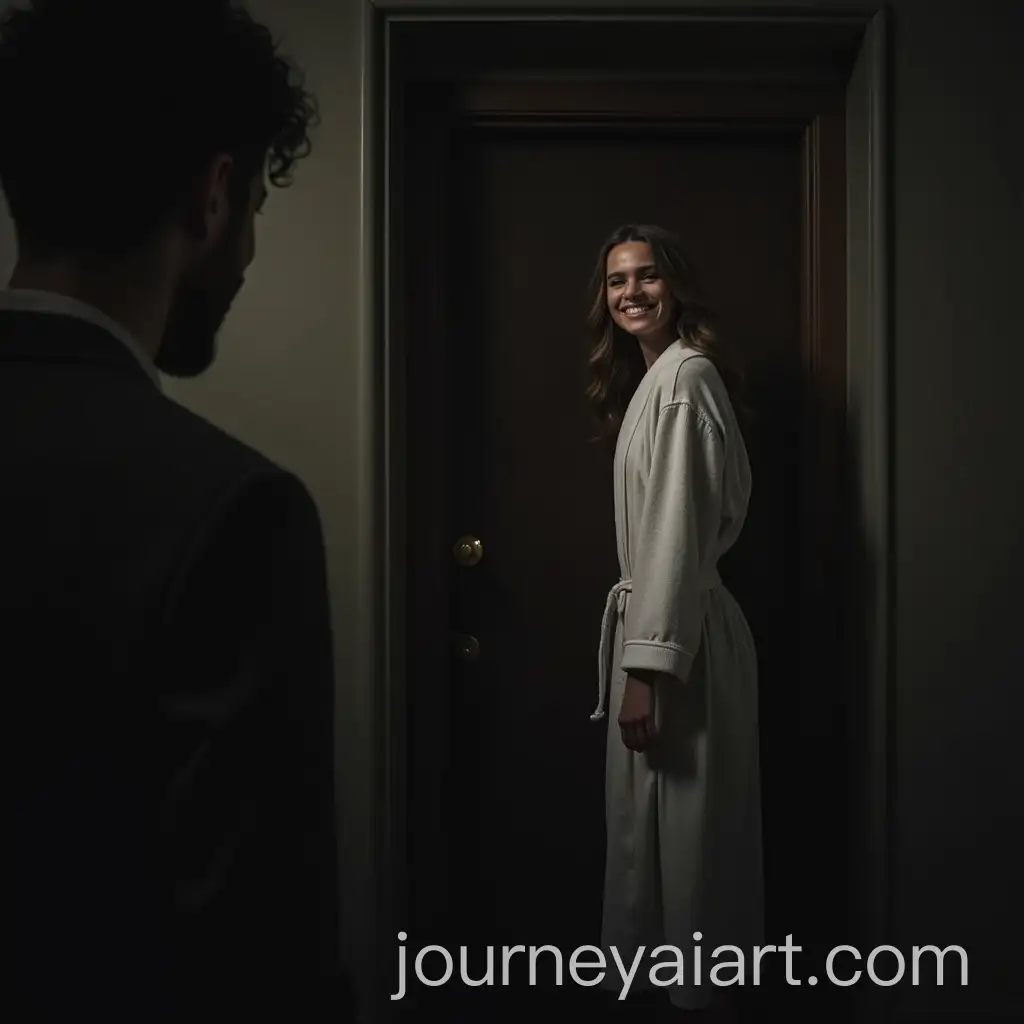 Young-Woman-Walking-Away-with-Confidence-Man-Watching-in-Disgust