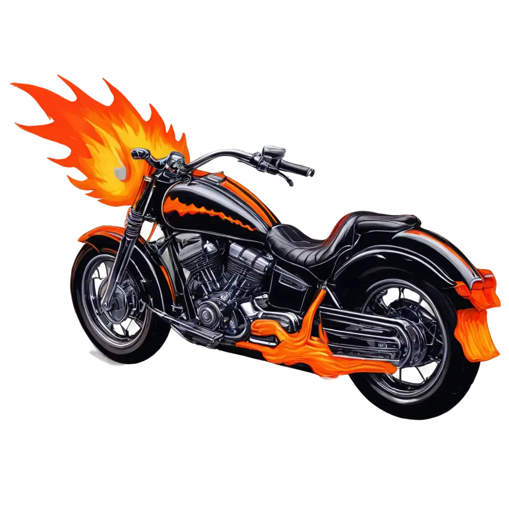 PNG-Image-of-a-Black-Cruiser-Motorcycle-with-Orange-Flame-Painting