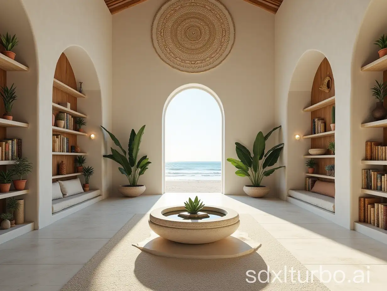 Serene-Yoga-Hall-with-Mandalas-and-Ocean-View