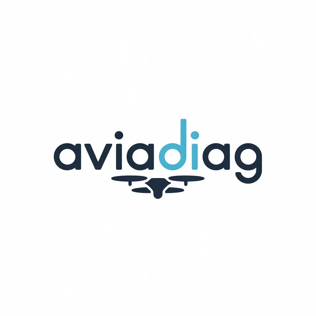 LOGO Design for Aviadiag Minimalistic Drone Diagnostics with Blue Accents and Modern SansSerif Font