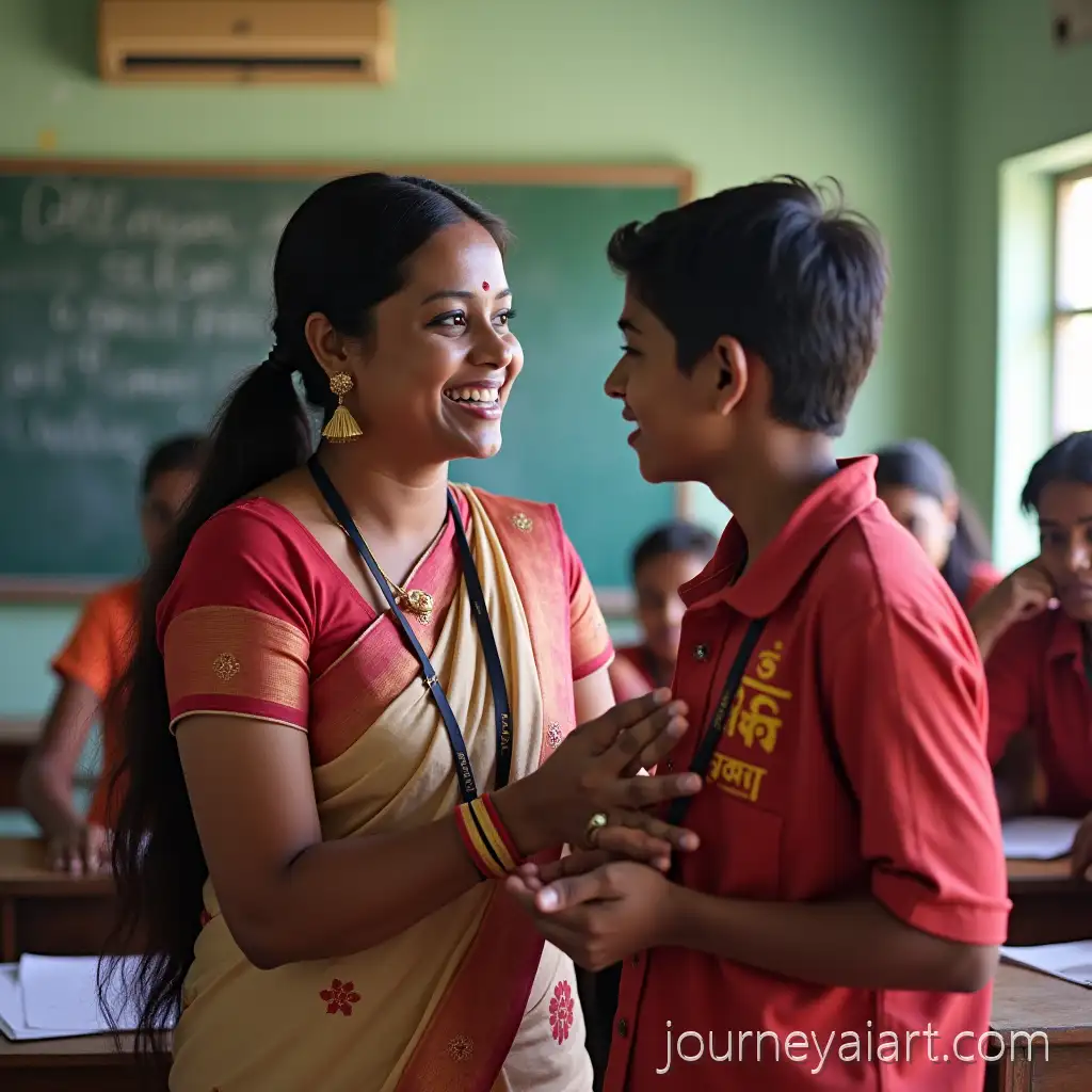 Bangladeshi-Village-Teacher-Enjoying-Fun-Classroom-Moments-with-Class-Ten-Student