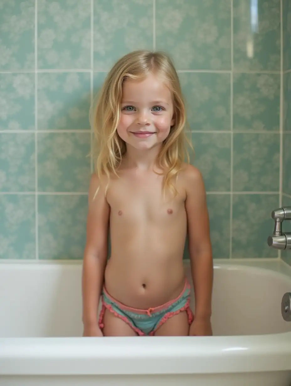 Adorable-Young-Blonde-Girl-in-Bathtub-at-Middle-School