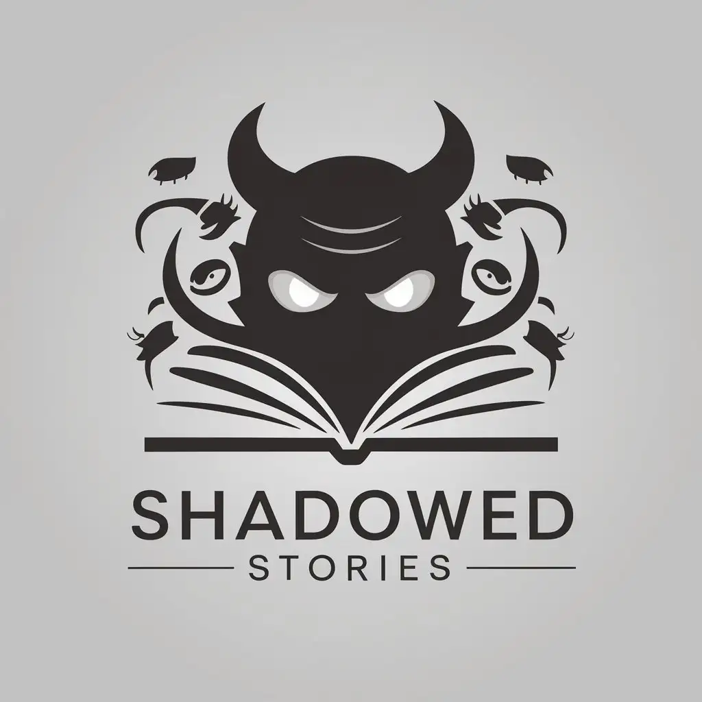 LOGO-Design-For-Shadowed-Stories-Vector-Logo-with-Monster-Demon-Book-Shadow-Darkness-Theme